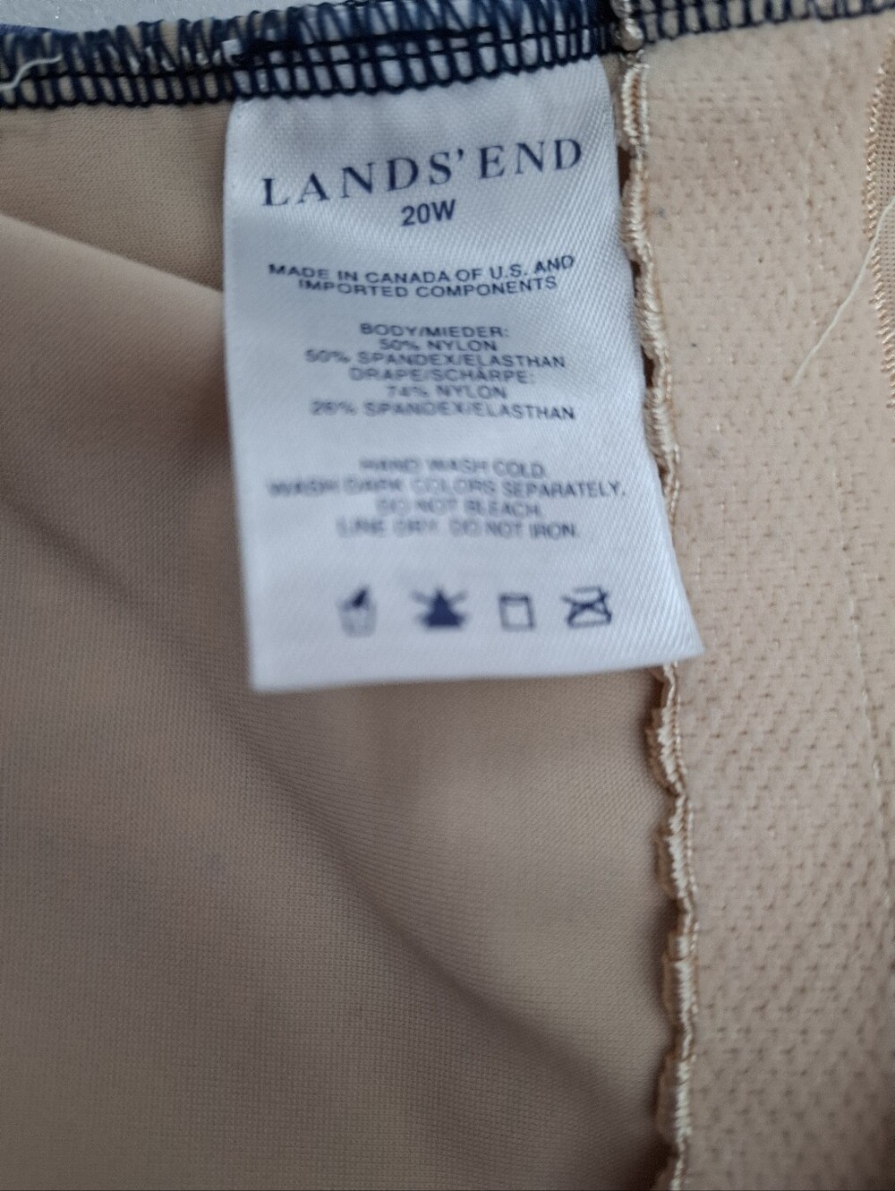 Lands’ End Multicolor Paisley One Piece Bathing Suit Ruching Plus  Size 20W - Picture 2 of 10